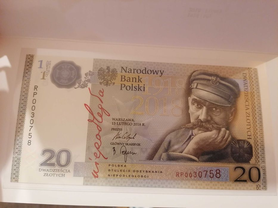 Banknot 20 zł Niepodległość 2018