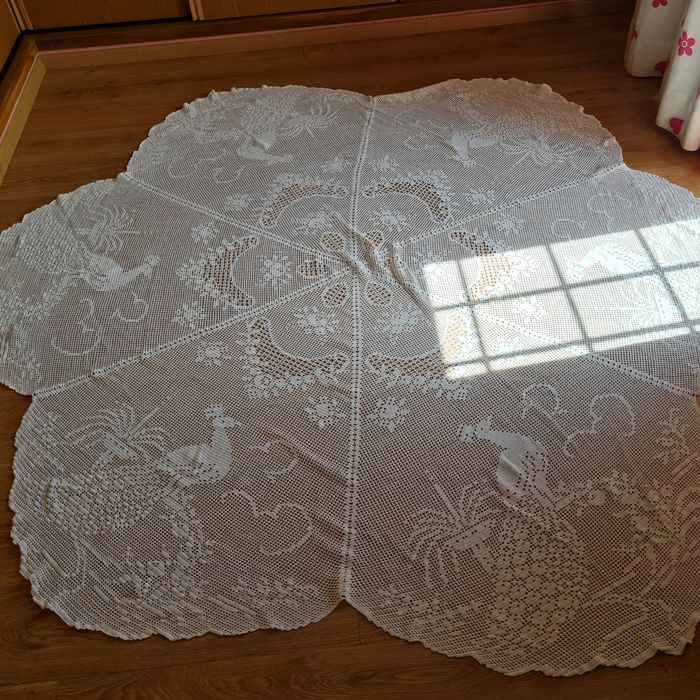 Toalha crochê Pavão