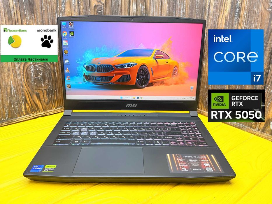 РОЗПРОДАЖ! Потужний Ігровий Ноутбук Msi Katana 15HX B14V /Core i7-14650HX/RTX 5050 8 GB/Оплата Частинами