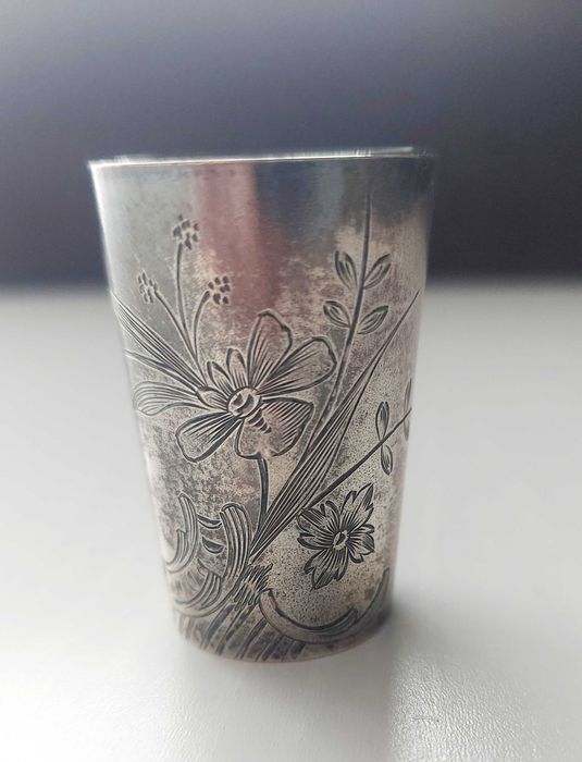 Stary kieliszek srebrny kiduszowi antyk vintage
