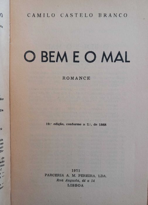 O Bem e o Mal - Camilo Castelo Branco