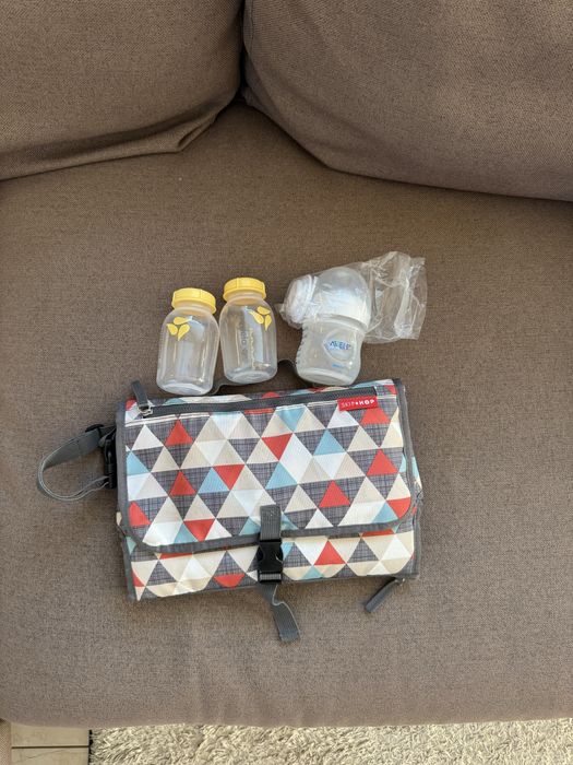 Набір пляшка Avent 125ml,пляшки medela 150ml та оргонайзер пеленатор