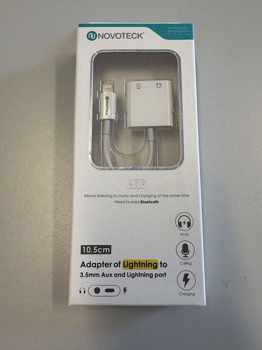 Adaptador a-019 lightning to 3,5mm e lightning port