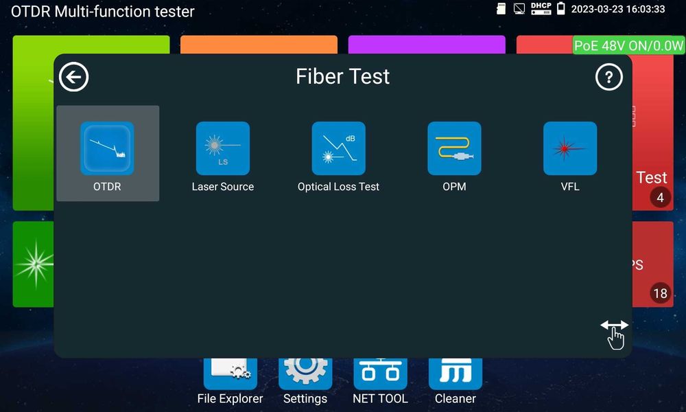 Reflektomierz Optyczny Tester CCTV Kamer TVI CVI POE ONVIF + Akcesoria