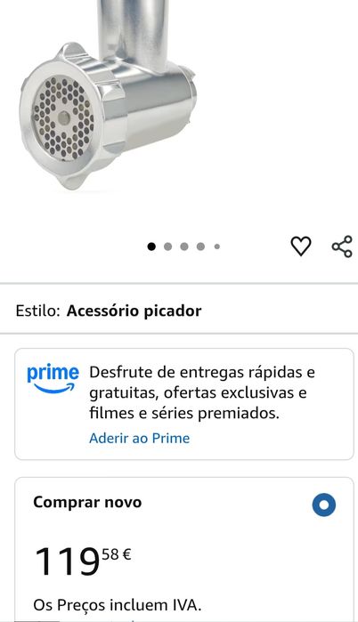 Picador de carne Kenwood  compatível  robot de cozinha Kmix e chef