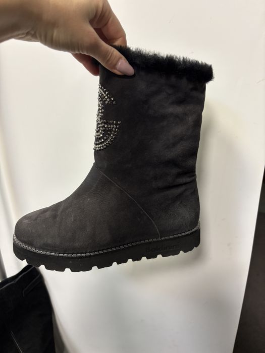 Baldinini botki swarovski kozaki futerko plato koturn sniegowce
