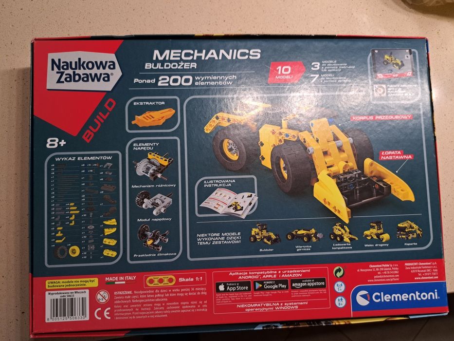 Klocki Clementoni Laboratorium mechaniki buldożer 200 elementów