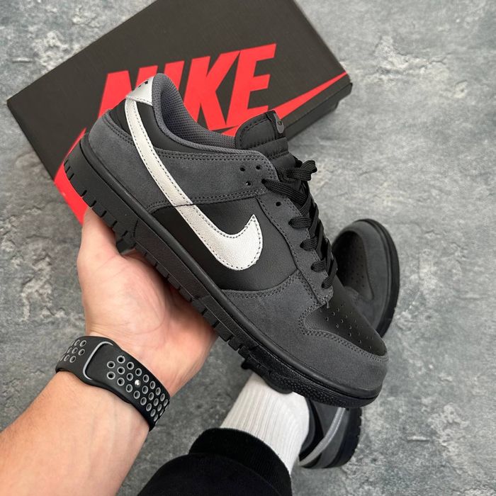 Кросівки чоловічі найк. Nike Dunk Low  Black/Anthracite-Metallic Silver. Кроссовки мужские найк. 41-46