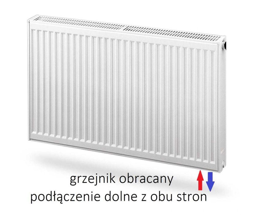 Grzejnik panelowy Purmo CV22 600x800 przyłącze D50mm biały +wieszaki