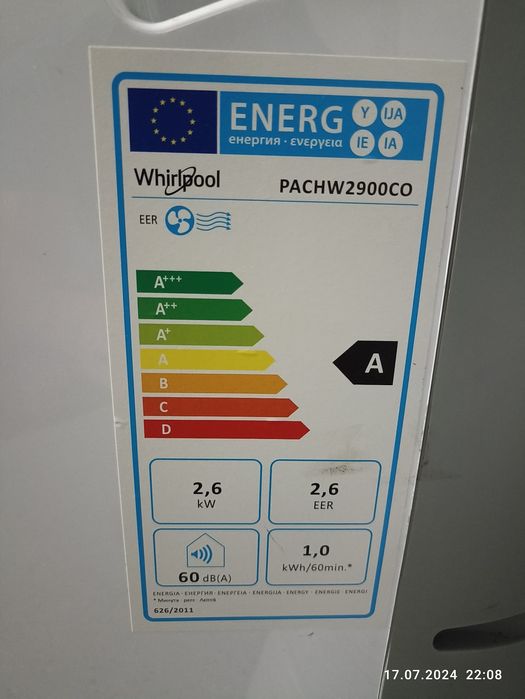 Klimatyzator przenośny Whirlpool PACW2900CO z gwarancją