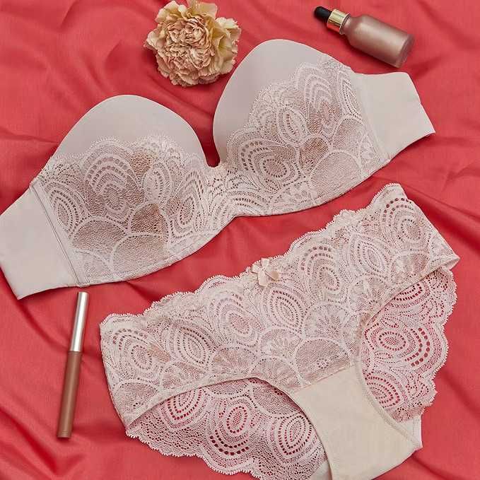WONDERBRA Refined Glamour Ultimate Strapless Biustonosz Push Up 85C Beżowy