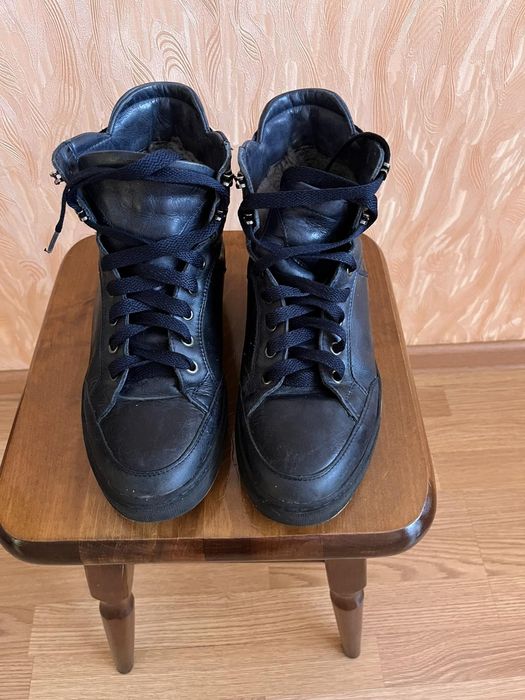 Мужские кожаные зимние ботинки