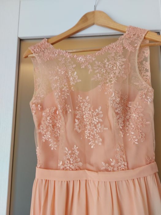 Suknia długa łososiowa