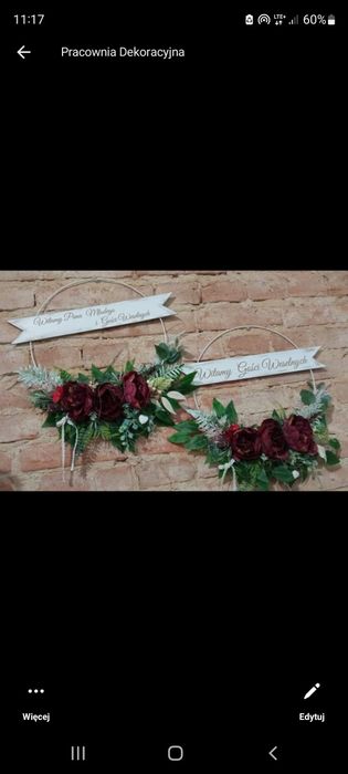 Dwie obręcze na wesele/na drzwi/Witamy Gości Weselnych/Witamy Pana Mło