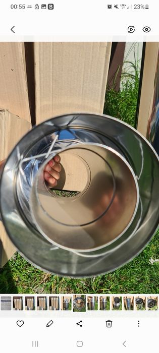 Rury nierdzewne spalinowe, koncentryczne 100x150 mm