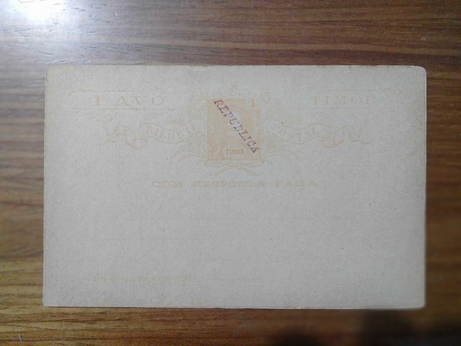 Bilhete postal (com resposta paga) - Timor