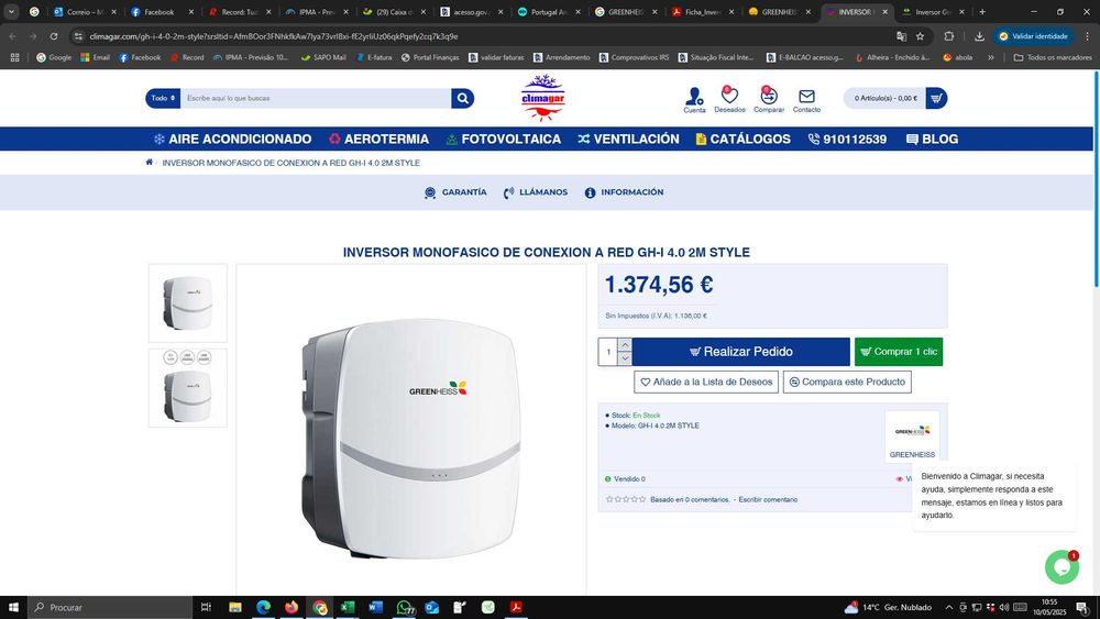 Inversor Fotovoltáico: GREENHEISS GH I 2M Style 4 kW (Novo - em caixa)