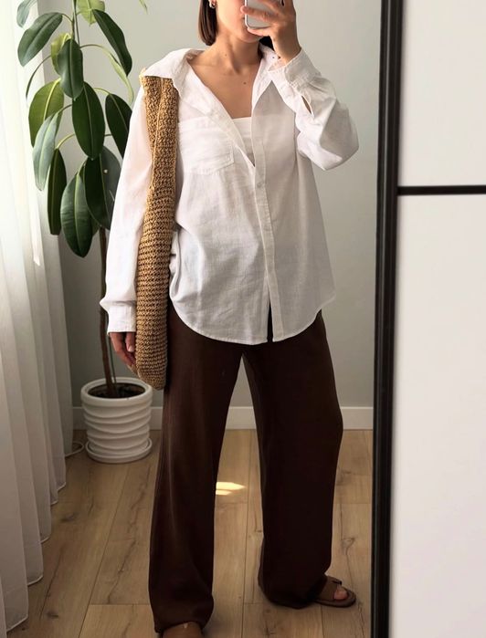 Рубашка льон h&m