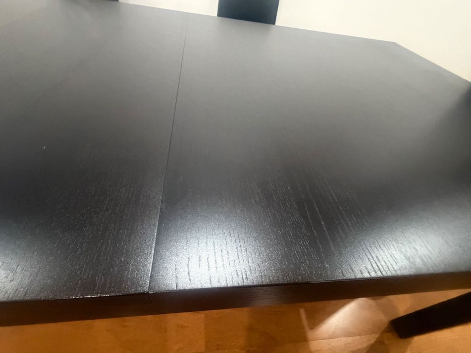Mesa extensível madeira preto