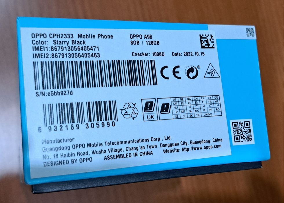 Smartphone Oppo A96 8GB 128GB

Na caixa, com todos os acessórios e