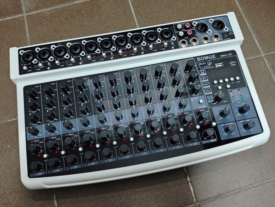 Profesjonalny Mikser Audio BOMGE 12-Kanałowy | Bluetooth | USB