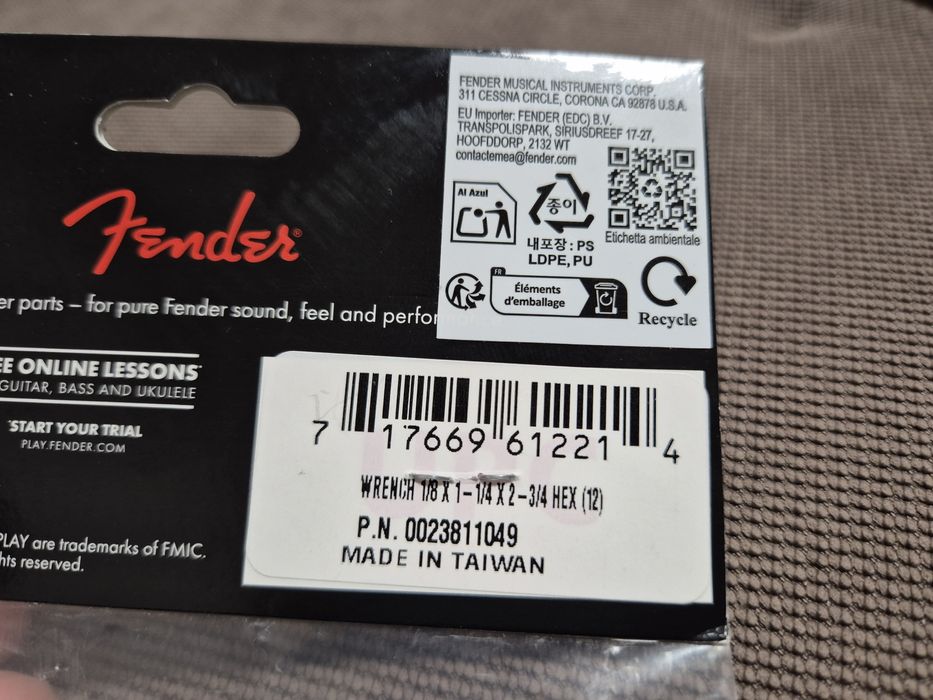 Fender Hex 1/8 Truss Rod .050 Saddle Height Bridge ключ анкер и седла