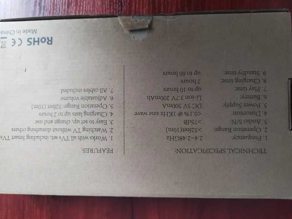 Słuchawki Smart TV Rybozen BH068 NOWE wysyłka