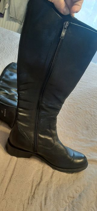 Skórzane kozaki do kolan