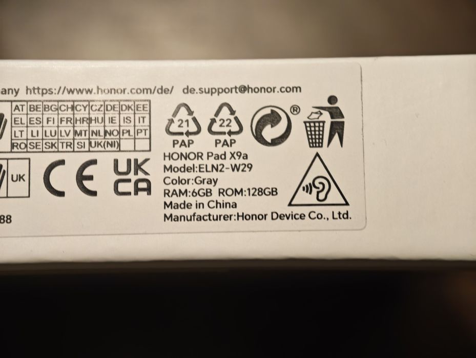Tablet Honor X9a, ELN2-W29, 6/128 GB,
