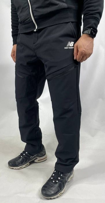 Мужские спортивные штаны New Balance теплые на флисе