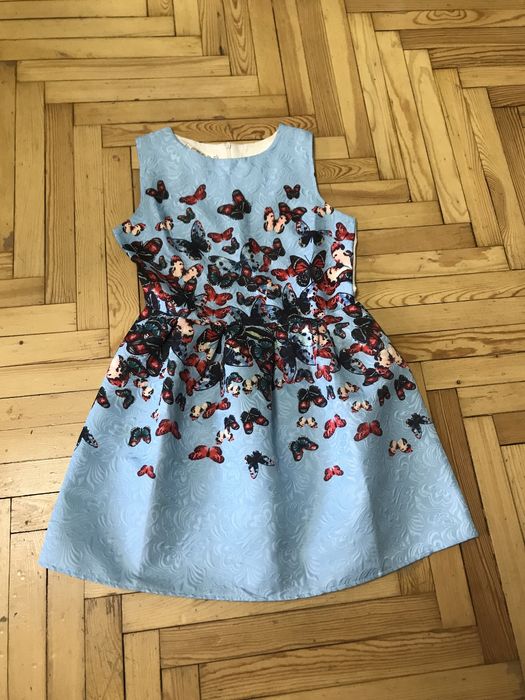 Блакитне плаття з метеликами