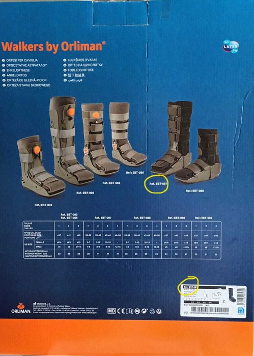bota  ortopédica  walker