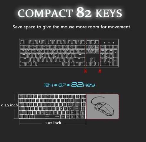FELiCON Przewodowa Klawiatura AK33 Gamingowa Mechaniczna