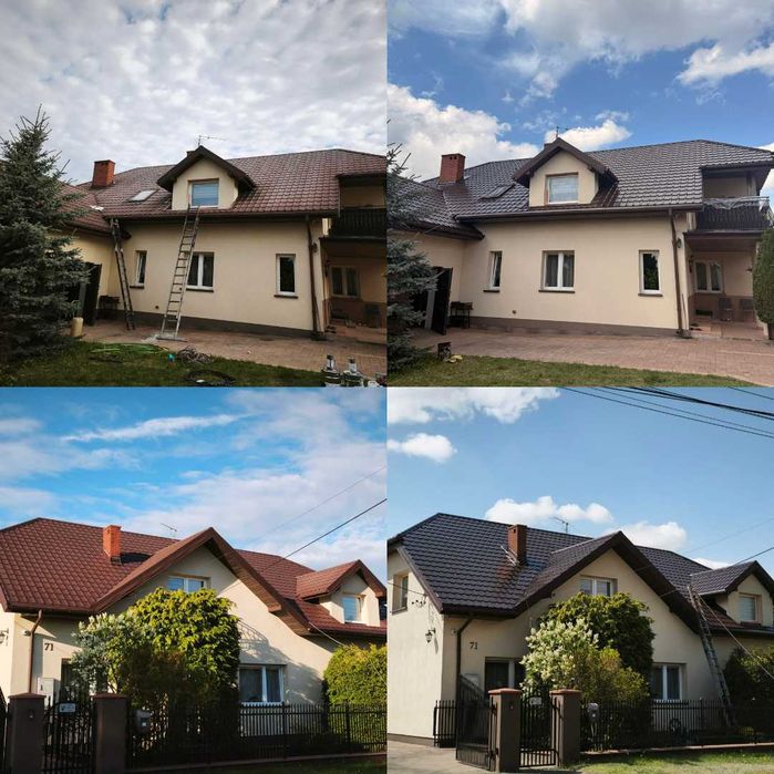 Malowanie blachodachówki, dachówki betonowej ceramicznej