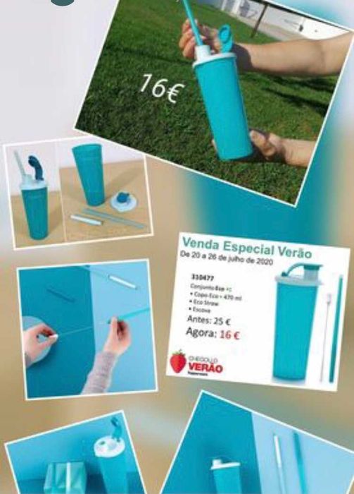 Copo + Palha + Escova de Limpeza Tupperware