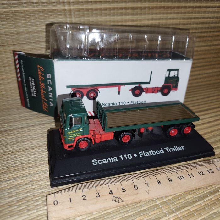 Колекційна модель Scania 110 Super Flatbed Trailer Eddie Stobart 1:76 Atlas Editions