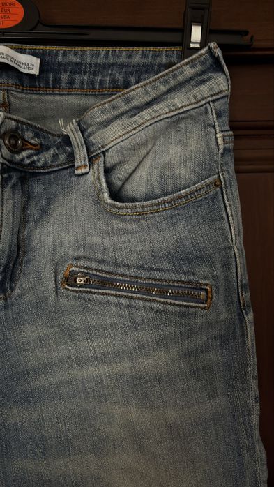 Calças de Ganga Zara Rasgadas Azuis