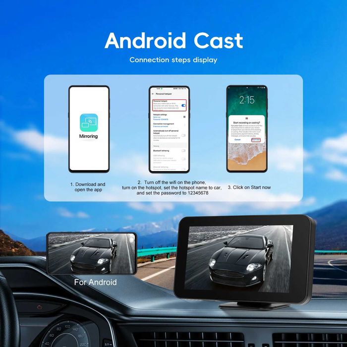 FF12- Rádio Android Rimoody 4.7 ''Smart Screen Player