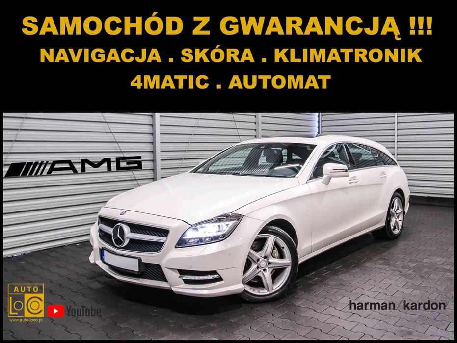 Mercedes-Benz CLS AMG + 100% SERWIS + 4x4 + Navi+ SKÓRA + LEDy + Harman/Kardon