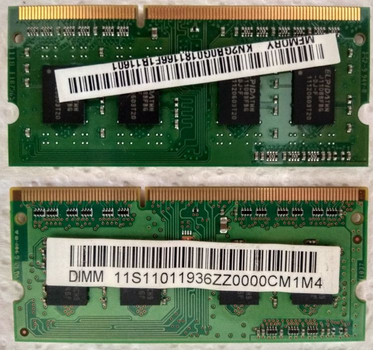 2 планки по 1GB SODIMM DDR3-1333