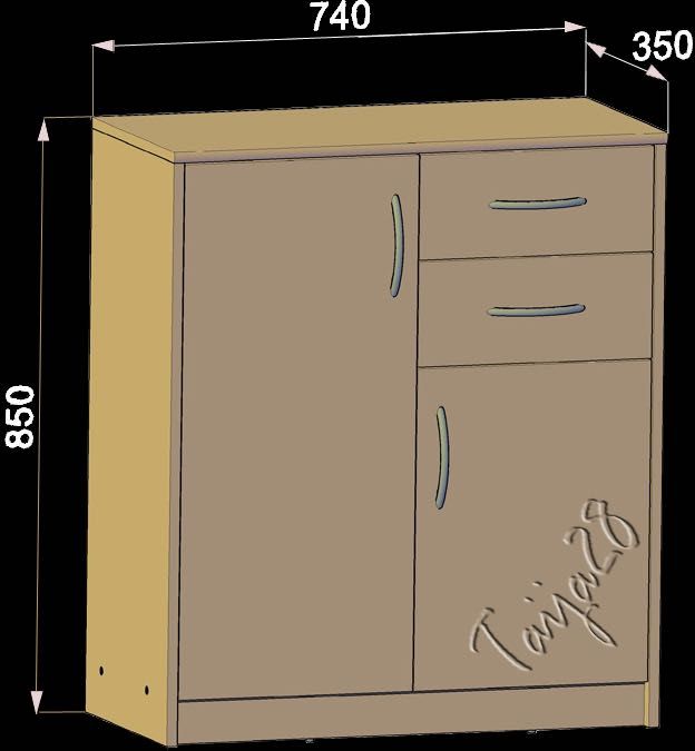 NOWA mała komoda z 2 szufladami 85x74x35