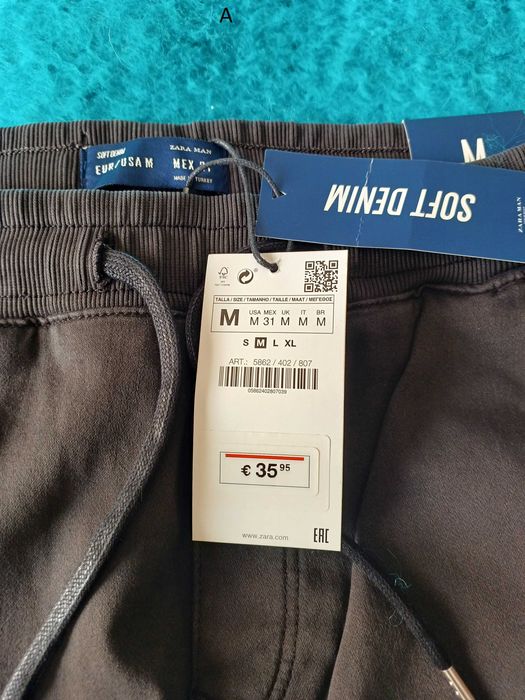 2 calças de homem sport da marca "ZARA" e "TIFFOSI" novas!