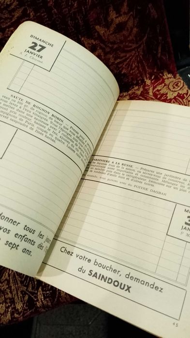 Agenda 1963 De la Boucherie Française