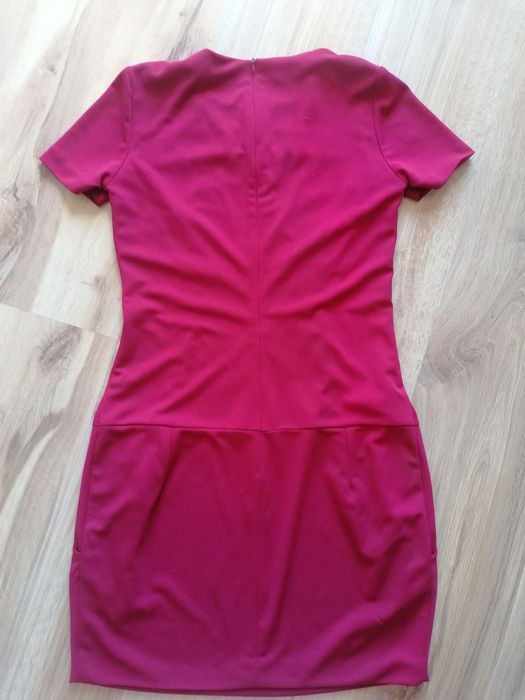 Sukienka Elegancka gantos purpurowa, ciemny róż rozmiar xs/s
