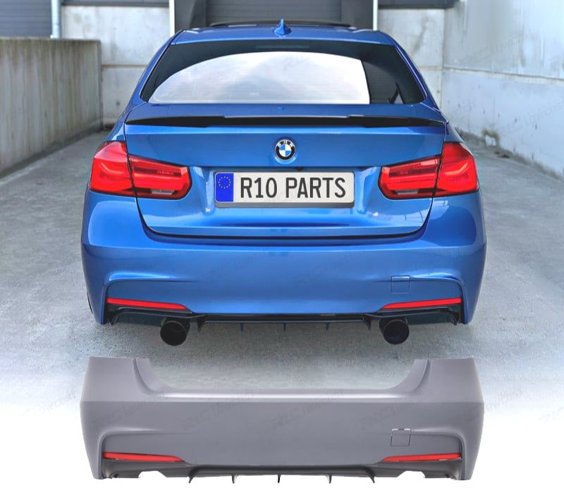PARA-CHOQUES TRASEIRO BMW F30 LOOK M PERFORMANCE SAÍDA DUPLA