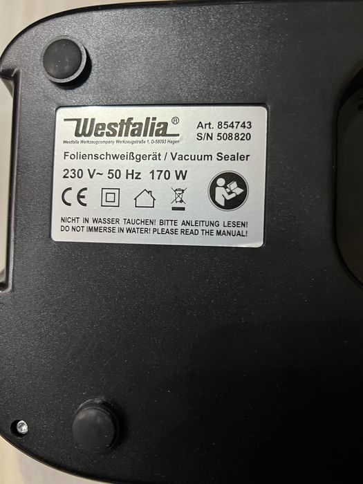 Вакуумний пакувальник Westfalia Edelstahl Vakuumierer 150 W