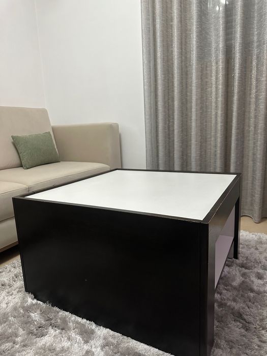 Mesa de centro em madeira e branco- Excelente estado