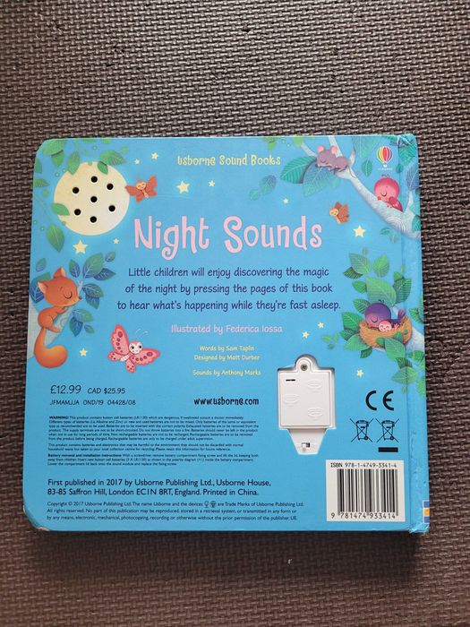 Książeczka dźwiękowa angielski Usborne Sound Books: Night Sounds