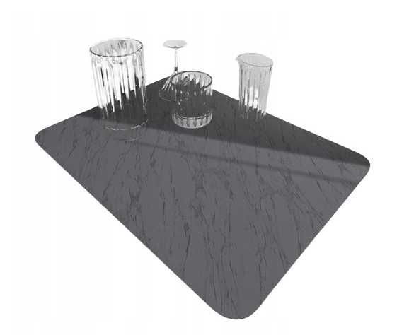 Mata chłonna do naczyń OCIEKACZ DO SUSZENIA SZARA MARMUR 40x29 cm