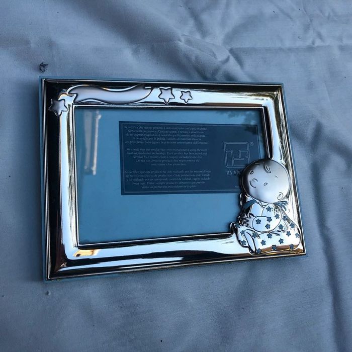 Moldura em prata para bébé